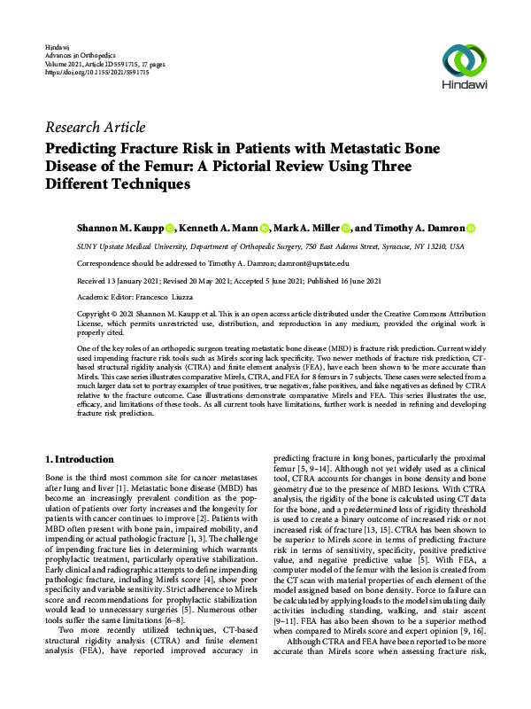 (PDF) Predicting Fracture Risk in Patients with Metastatic Bone Disease ...
