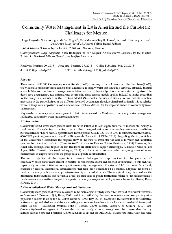(PDF) Community water management in Latin America and Caribbean ...