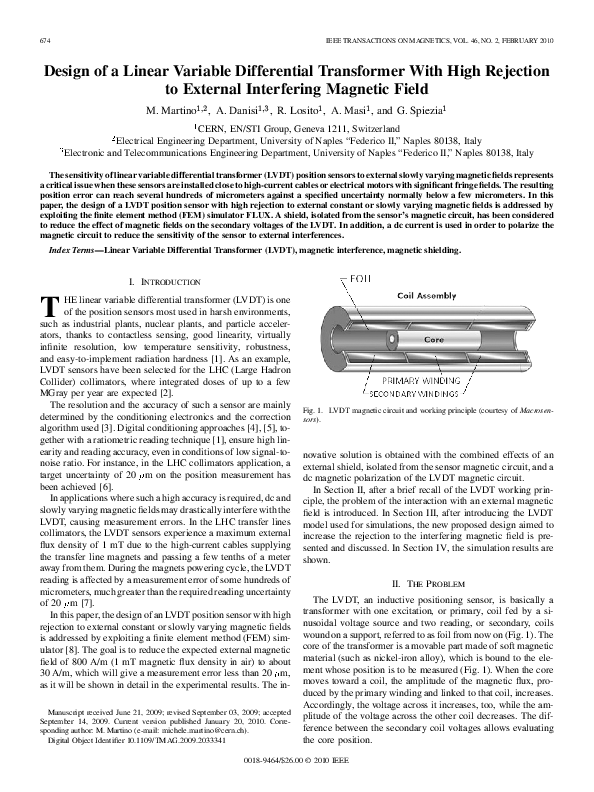 (PDF) Design of a Linear Variable Differential Transformer With High ...