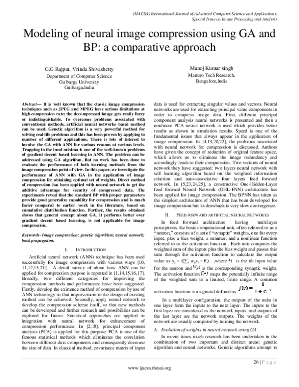 (PDF) Modeling of neural image compression using GA and BP: a ...