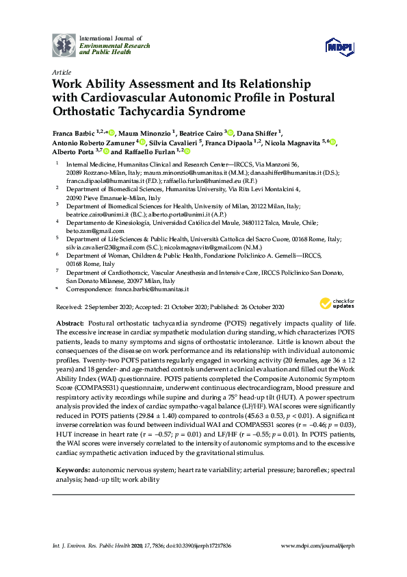 (PDF) Work Ability Assessment and Its Relationship with Cardiovascular ...