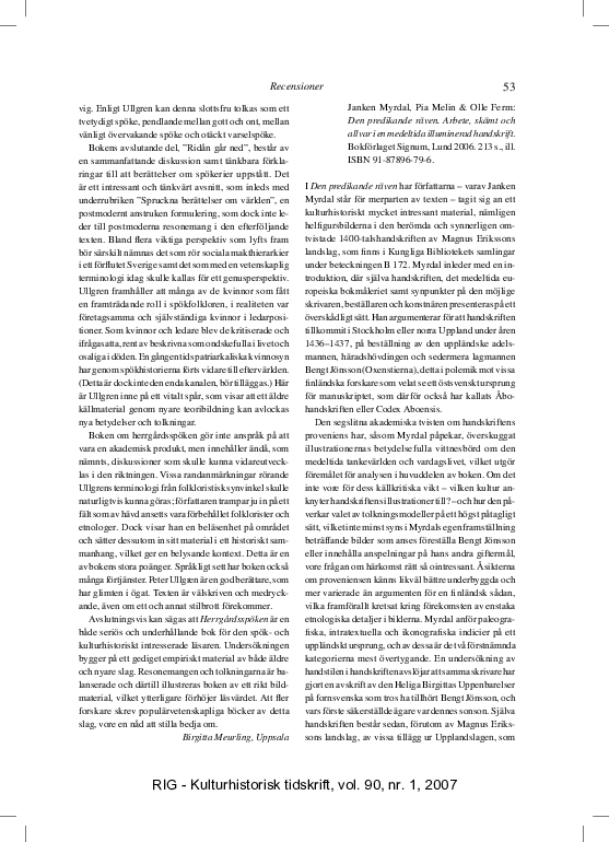 (PDF) Janken Myrdal, Pia Melin & Olle Ferm: Den predikande räven
