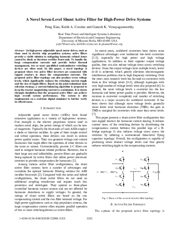 (PDF) Seven-Level Shunt Active Power Filter for High-Power Drive Systems
