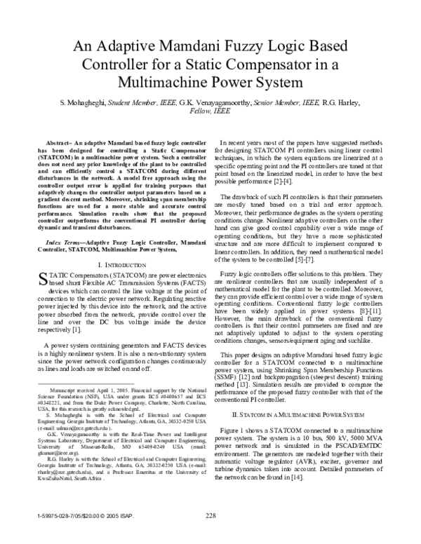 (PDF) An Adaptive Mamdani Fuzzy Logic based Controller for a Static ...