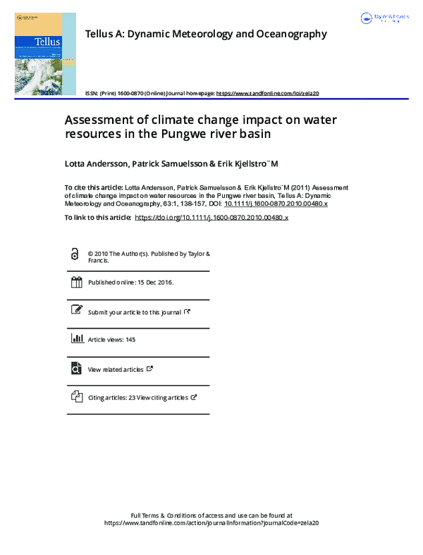 (PDF) Assessment of climate change impact on water resources in the ...