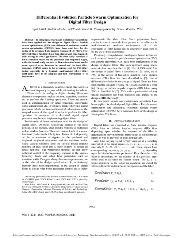 (PDF) Differential evolution particle swarm optimization for digital ...