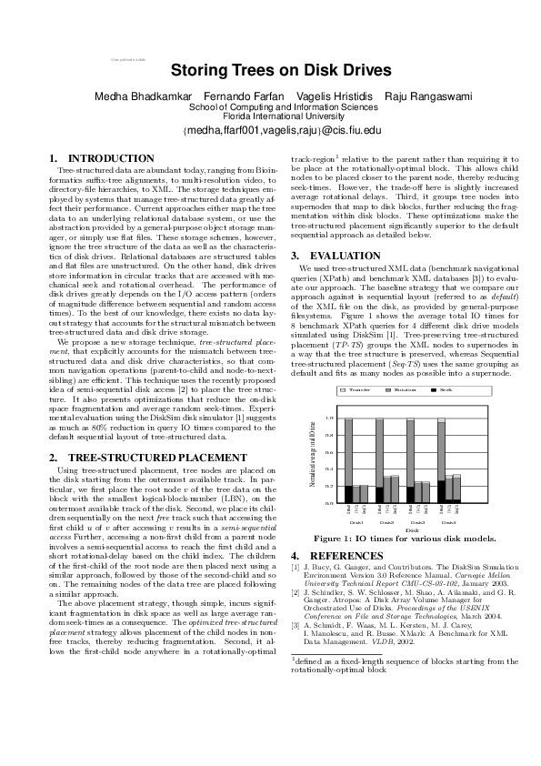 (PDF) Storing Trees on Disk Drives