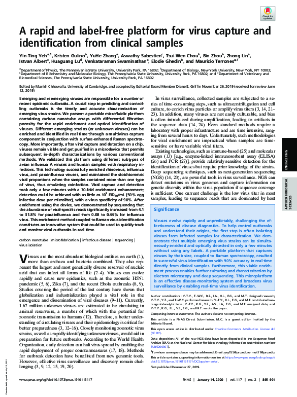 (PDF) A rapid and label-free platform for virus capture and ...
