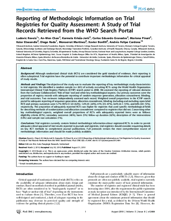 (PDF) Reporting of Methodologic Information on Trial Registries for ...