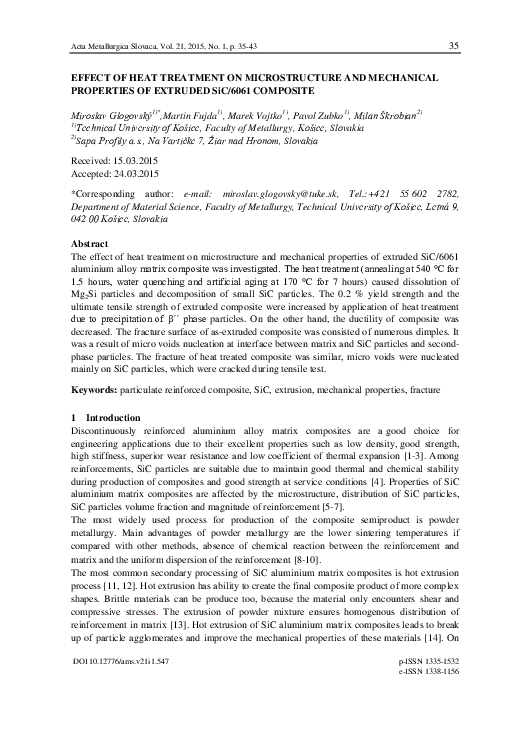 (PDF) Effect of heat treatment on microstructure and mechanical ...