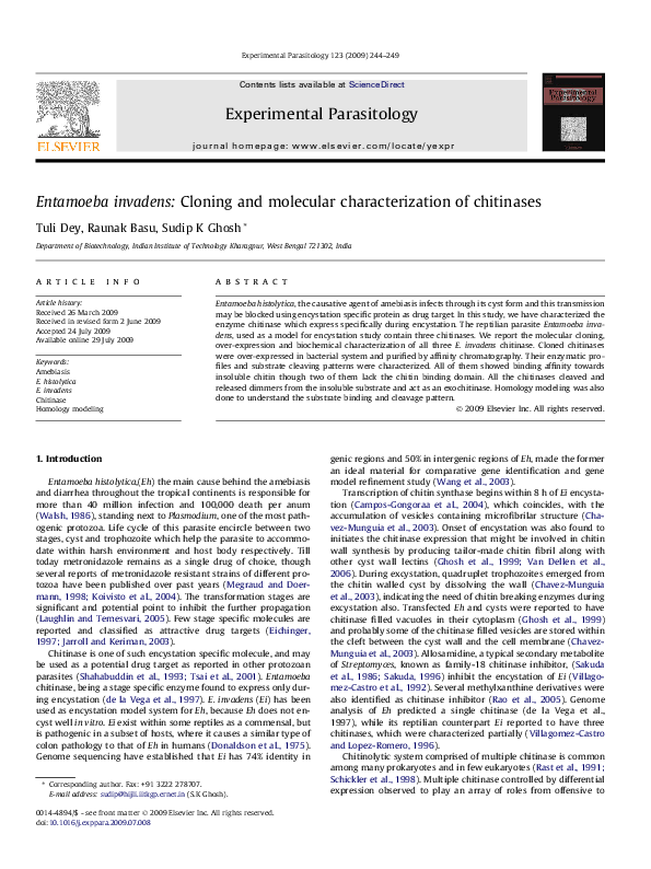 (PDF) Entamoeba invadens: Cloning and molecular characterization of ...