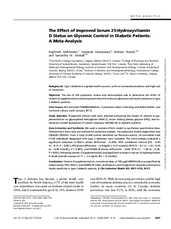 (PDF) The Effect of Improved Serum 25-Hydroxyvitamin D Status on ...