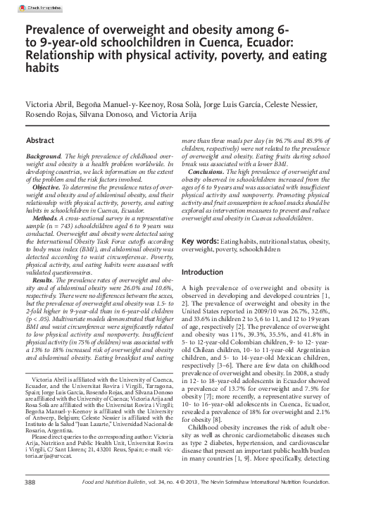 (PDF) Prevalence of overweight and obesity among 6-to 9-year-old school ...