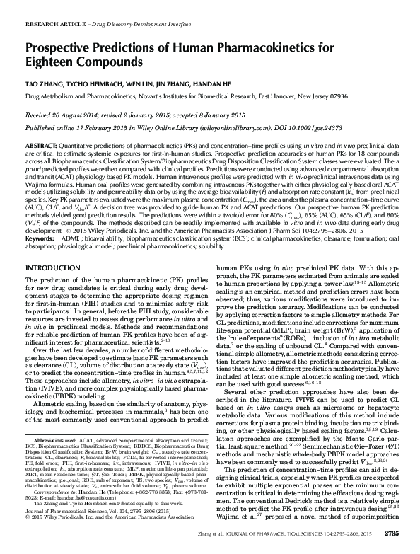 EVOLUTION OF HUMAN PHARMACOKINETICS PREDICTION METHODS FROM visual data 2