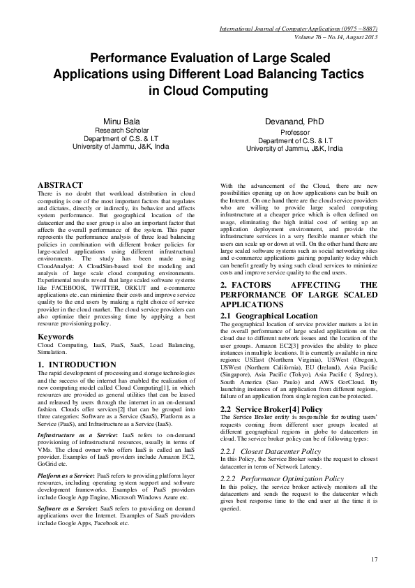 (PDF) Performance Evaluation of Large Scaled Applications using ...