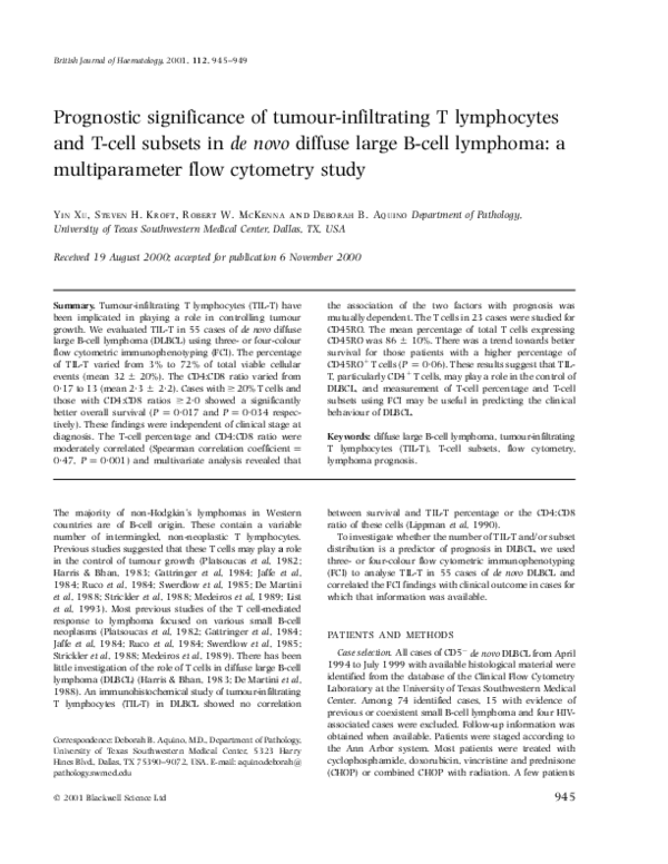 (PDF) Prognostic significance of tumour-infiltrating T lymphocytes and ...