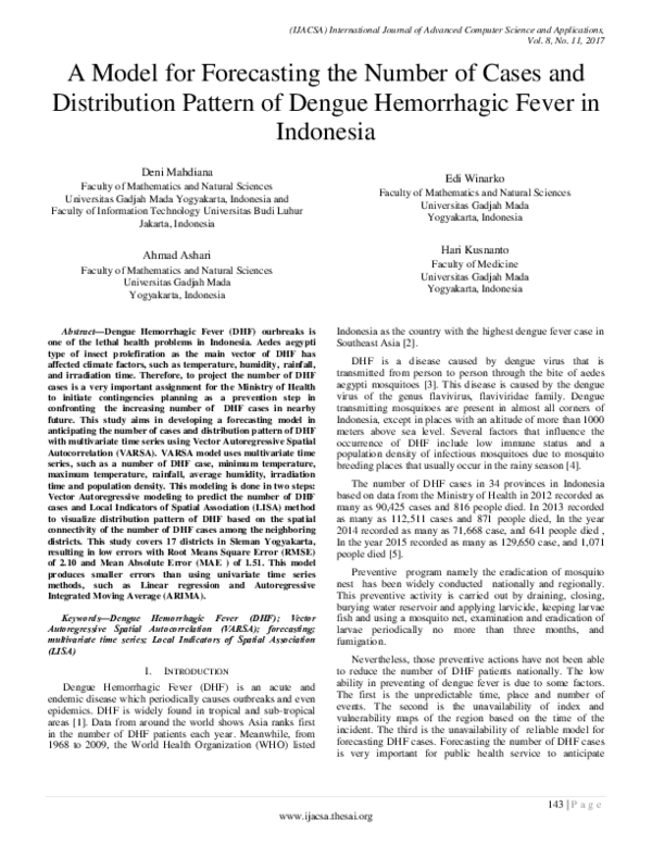 (PDF) A Model for Forecasting the Number of Cases and Distribution ...