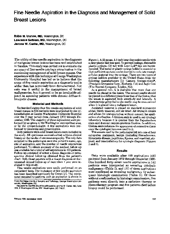 (PDF) Fine needle aspiration in the diagnosis and management of solid