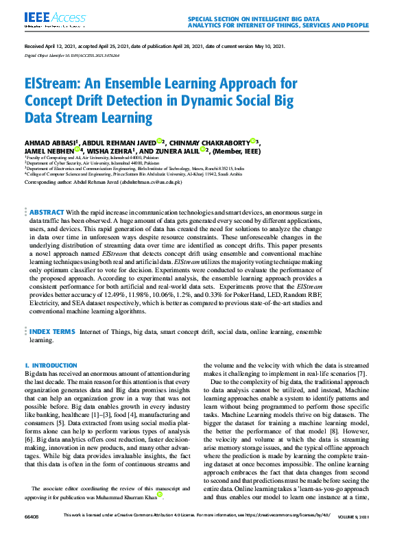 (PDF) ElStream: An Ensemble Learning Approach for Concept Drift ...