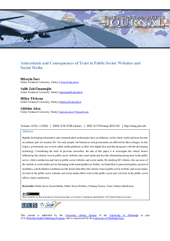 (PDF) Antecedents and Consequences of Trust in Public Sector Websites ...