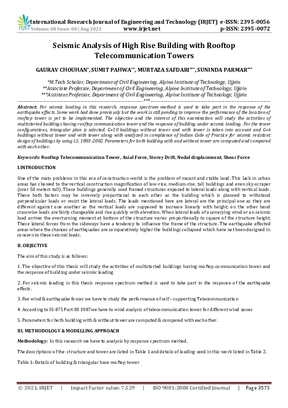 (PDF) IRJET- Seismic Analysis of High Rise Building with Rooftop ...