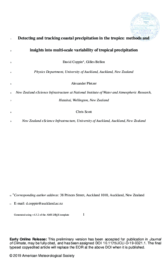(PDF) Detecting and tracking coastal precipitation in the tropics ...