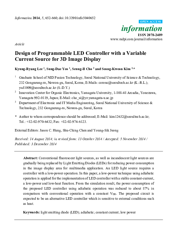 (PDF) Design of Programmable LED Controller with a Variable Current ...