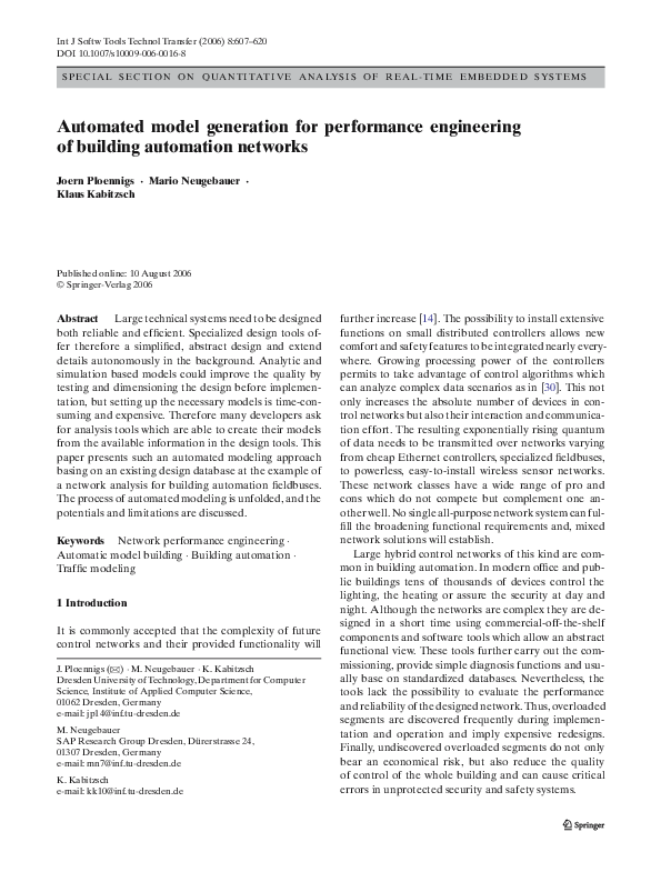 (PDF) Automated model generation for performance engineering of ...