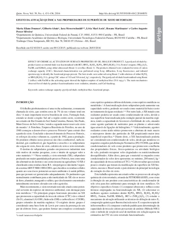 (PDF) Effect of Chemical Activation on Surface Properties of Oil Shale ...