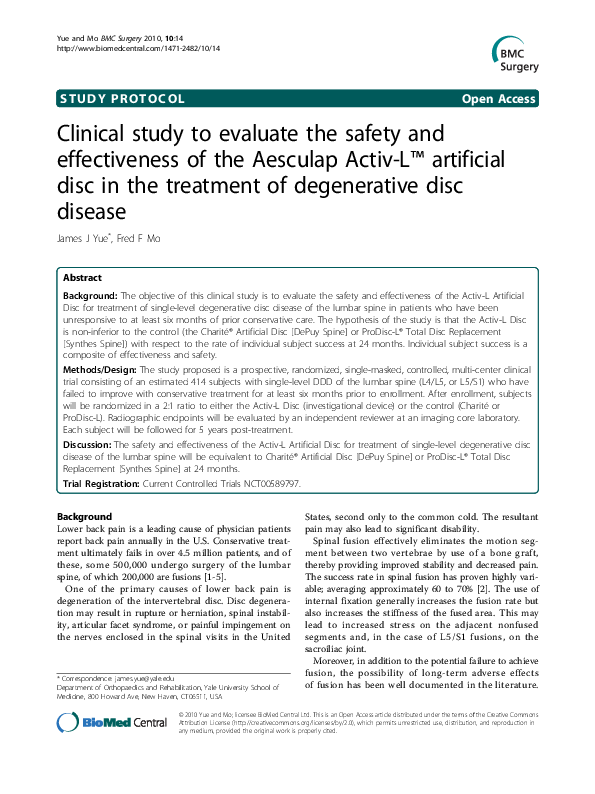 (PDF) Clinical study to evaluate the safety and effectiveness of the ...