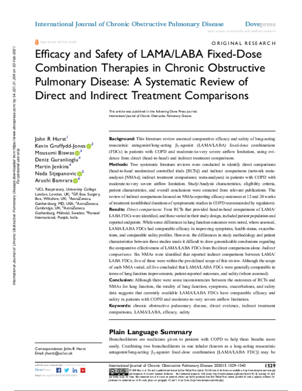 (PDF) Efficacy and Safety of LAMA/LABA Fixed-Dose Combination Therapies ...