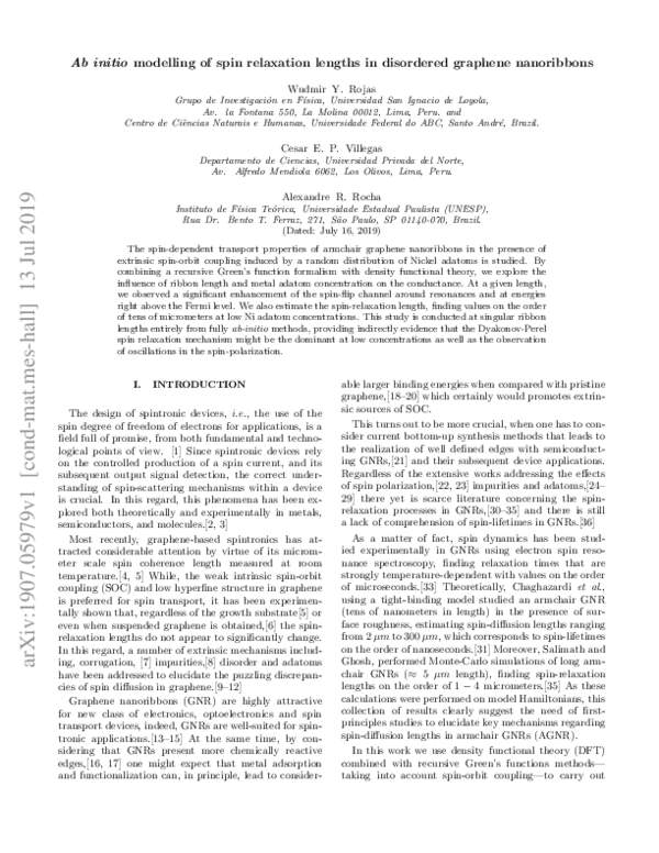 (PDF) Ab initio modelling of spin relaxation lengths in disordered ...