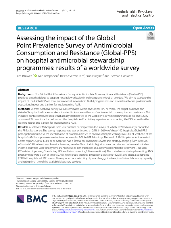 (PDF) Assessing the impact of the Global Point Prevalence Survey of ...