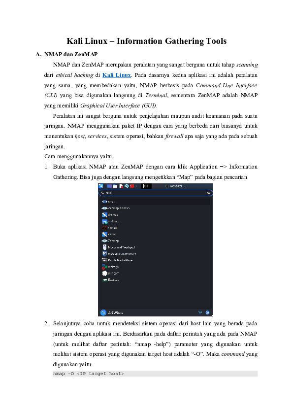 (DOC) Kali Linux - Information Gathering Tools