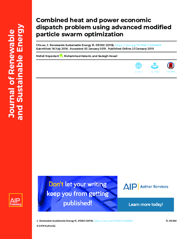 (PDF) Combined heat and power economic dispatch problem solution using ...