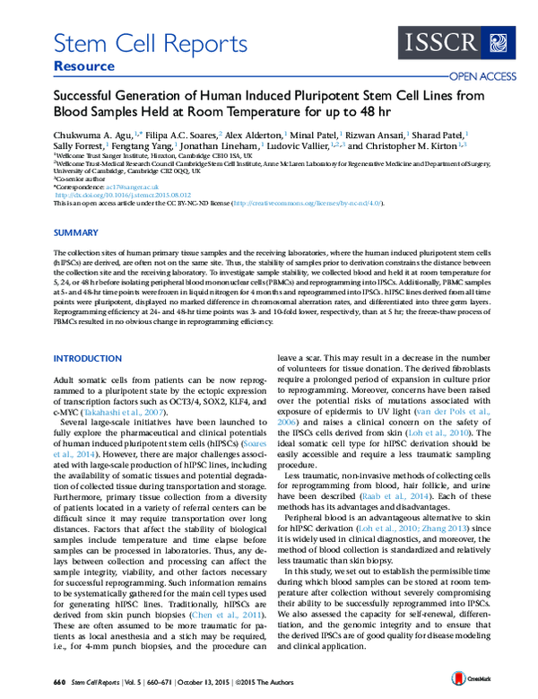 (PDF) Successful Generation of Human Induced Pluripotent Stem Cell ...