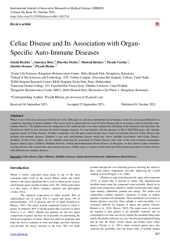 (PDF) Celiac Disease and Its Association with Organ-Specific Auto ...