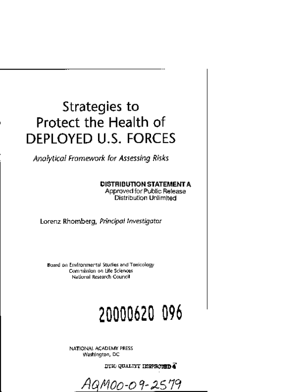 (PDF) Strategies to Protect the Health of Deployed U.S. Forces ...