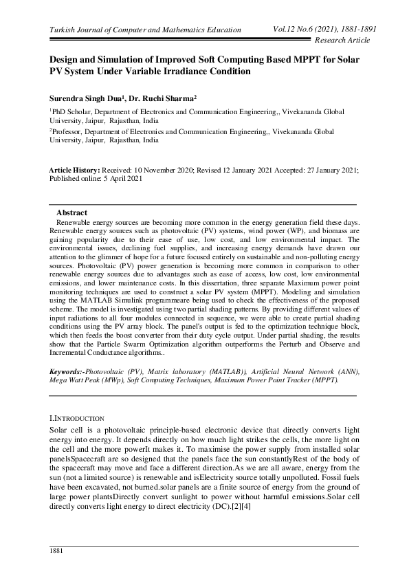 (PDF) Design and Simulation of Improved Soft Computing Based MPPT for ...