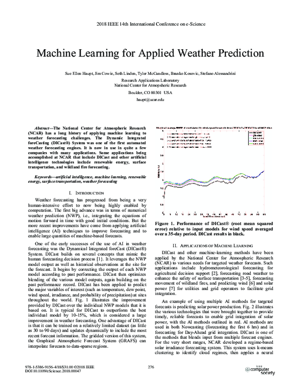 (PDF) Machine Learning for Applied Weather Prediction