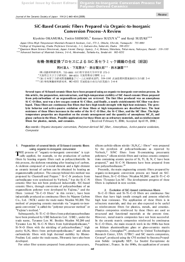 (PDF) SiCBased Ceramic Fibers Prepared via