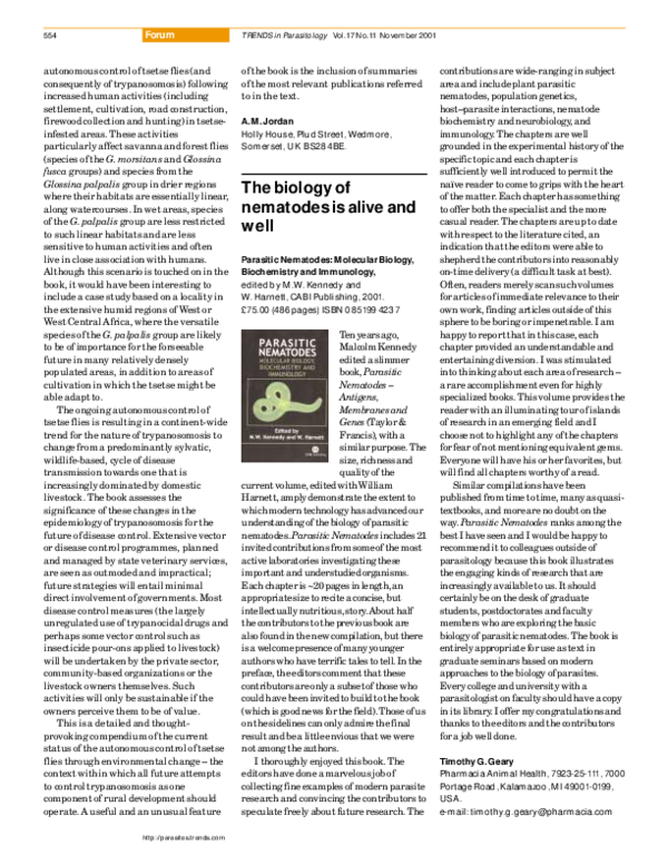 The biology of nematodes is alive and well