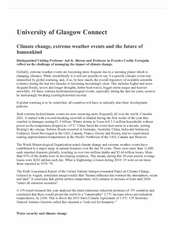 (PDF) Climate change, extreme weather events and the future of humankind