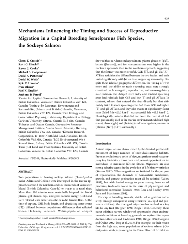 (PDF) Mechanisms Influencing the Timing and Success of Reproductive ...