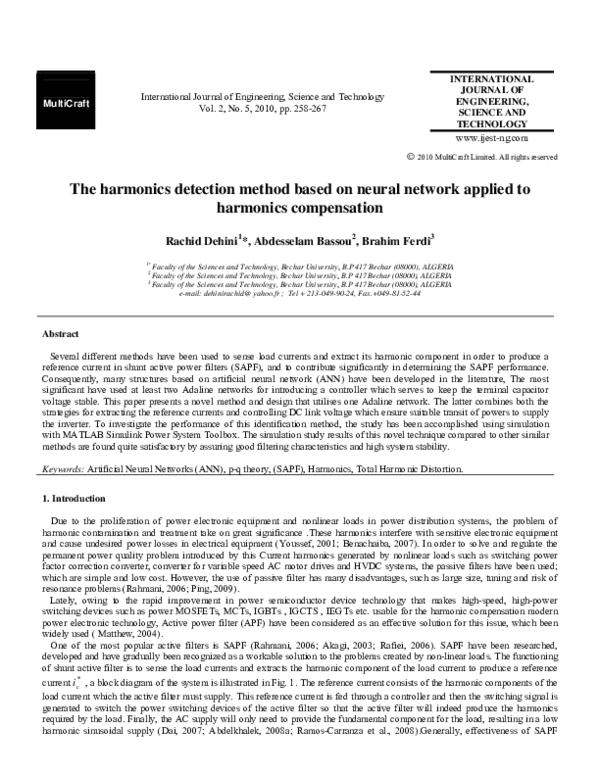 (PDF) The harmonics detection method based on neural network applied to ...