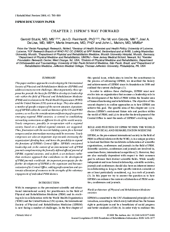 (PDF) Chapter 2: ISPRM’s way forward
