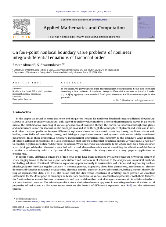 (PDF) On four-point nonlocal boundary value problems of nonlinear ...