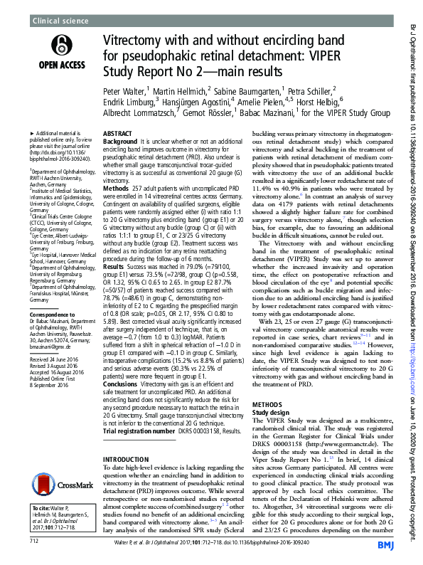 (PDF) Vitrectomy with and without encircling band for pseudophakic ...