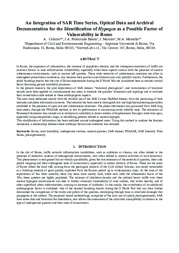 (PDF) An integration of SAR time series, optical data and archival ...