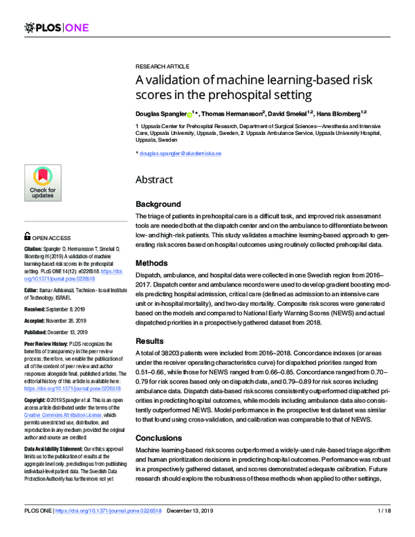 (PDF) A validation of machine learning-based risk scores in the ...
